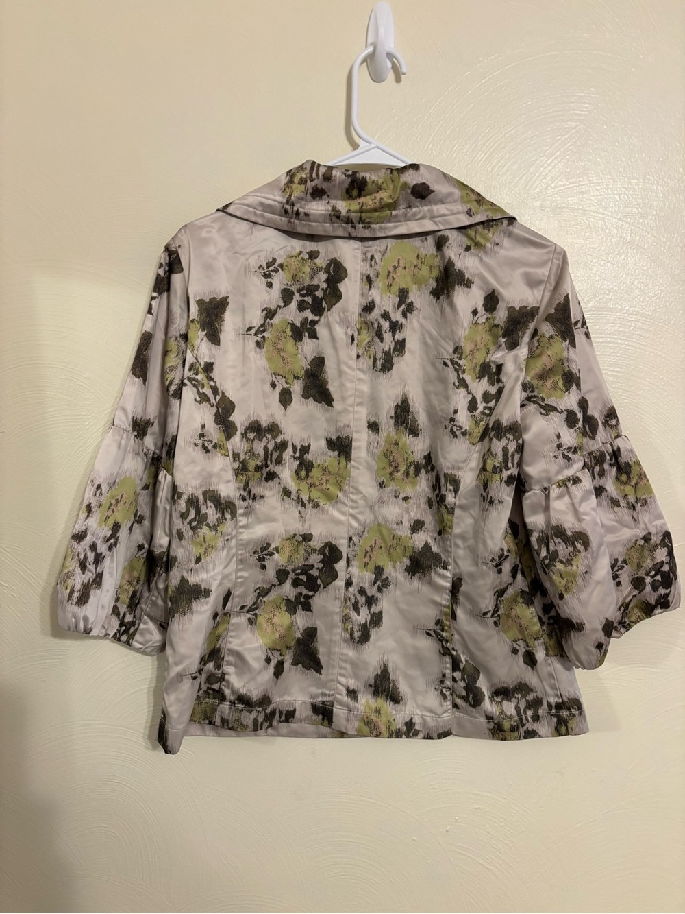 Tribal Womens Size 10 Floral Tapestry Jacket Green Beige Ruched Sleeve NWT - Picture 9 of 9